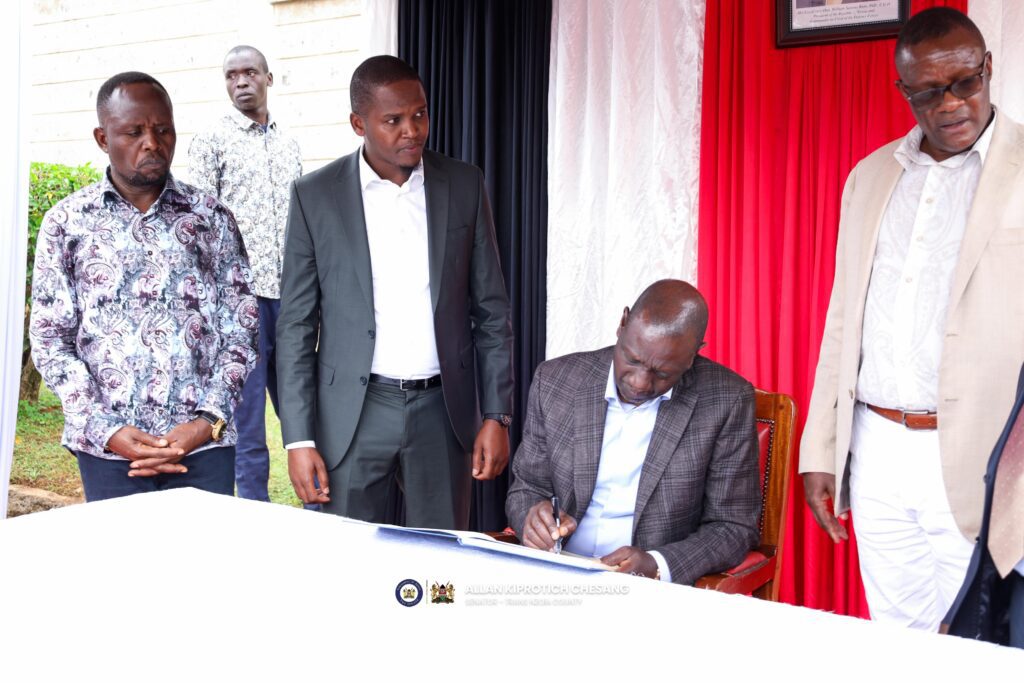 His Excellency the President, Senator Allan, Gov. Natembeya, CS ICT Owalo and other leaders.